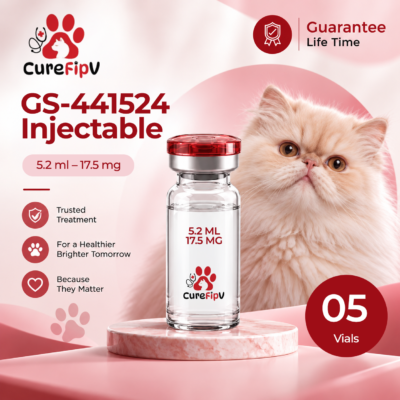 GS-441524 Injectable - 5.2 ml - 17.5 mg (5 Vials) - Life Time Guarantee